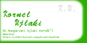 kornel ujlaki business card